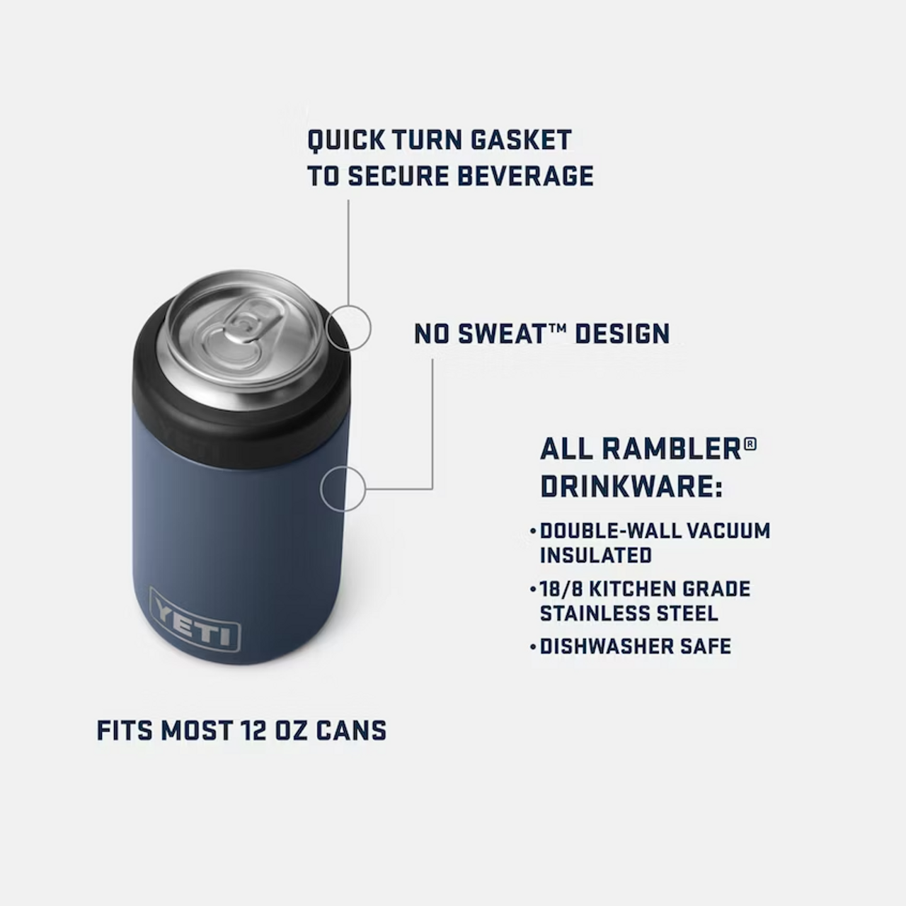 Yeti Rambler Colster Can Cooler - Navy - Image 4