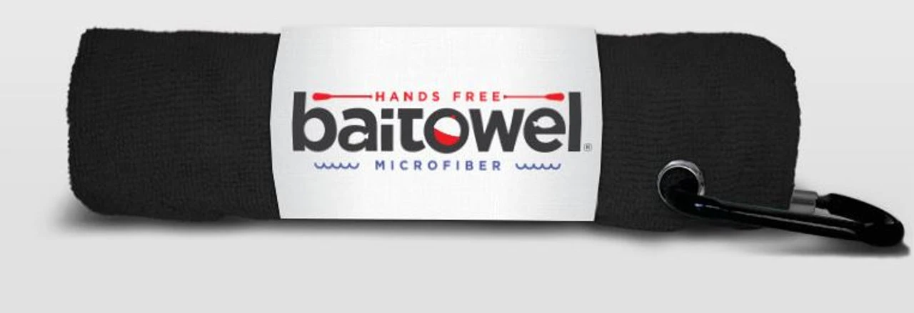 Fishing Towel With Clip - Black