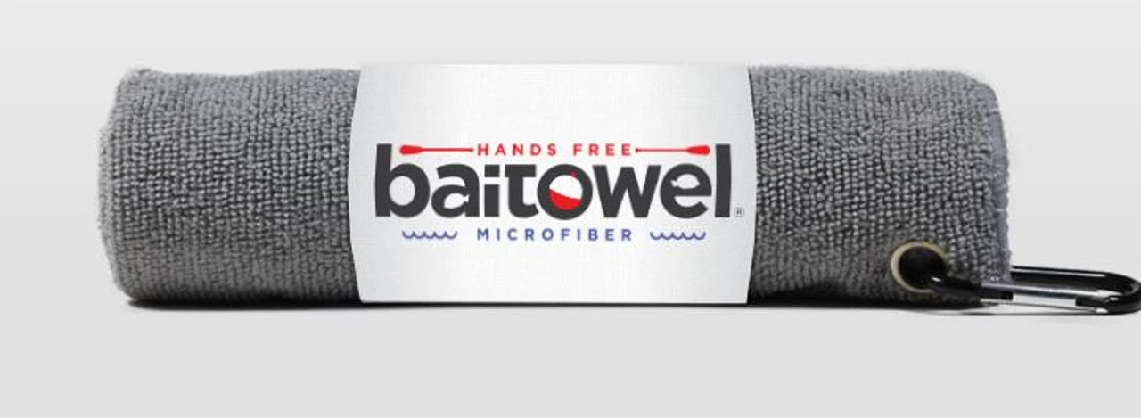 Fishing Towel With Clip - Gray