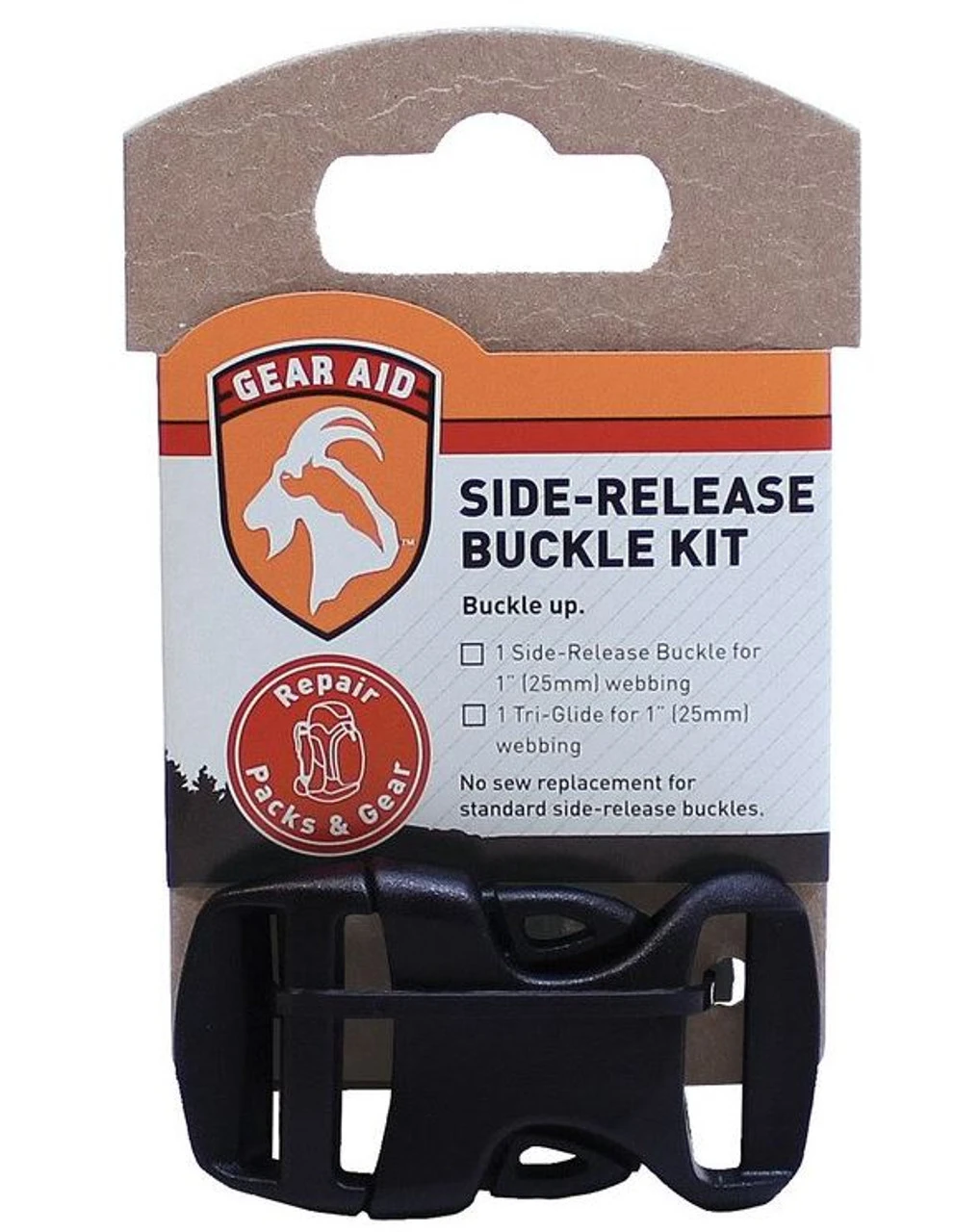 GEAR AID Dual Adjust Buckle - 1' - Black